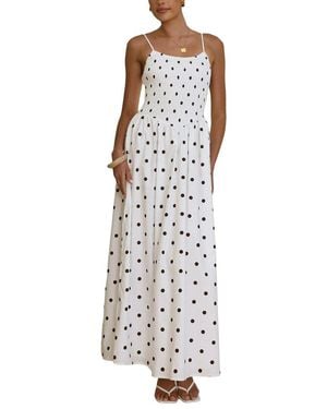 LOEY Printed Maxi Dress - White