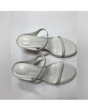 Marc Fisher Alonde Leather Heeled Slide Sandal - Gray