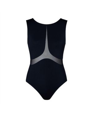ENERGETICS Misha Tech Mesh Ladies High Neck Tank Leotard - Blue