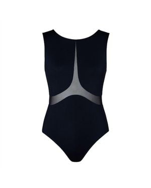 ENERGETICS Misha Tech Mesh Ladies High Neck Tank Leotard - Blue