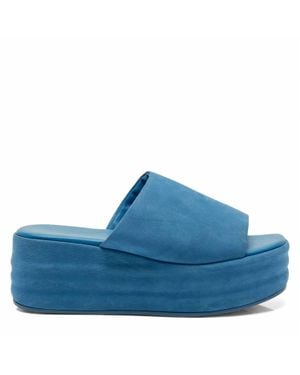 Free People Harbor Flatform Sandals - Blue