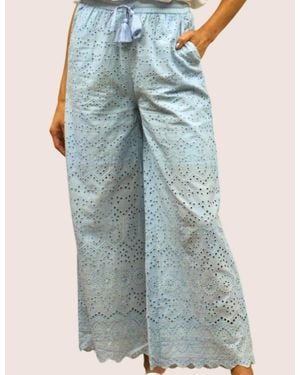 Caite & Kyla Joya Eyelet Pant - Blue
