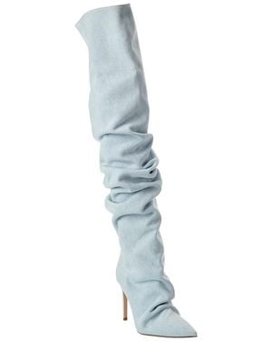 Prota Fiori Primavera Denim Over-The-Knee Boot - Blue