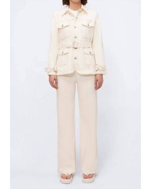 Jonathan Simkhai Leora Belted Cargo Denim Jacket - White