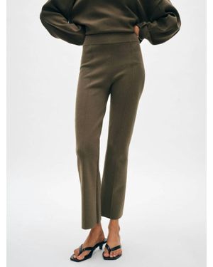 White + Warren Superfine Organic Cotton Kick Flare Pant - Green
