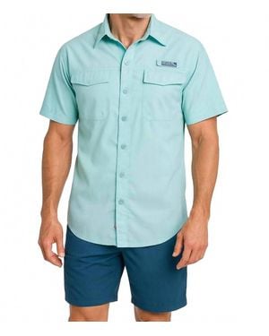 Hook & Tackle Coastline Short Sleeve Shirt - Blue