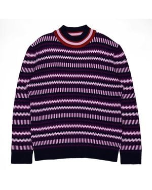Ferragamo Ferragamo Jacquard Knit Turtleneck Sweater - Purple
