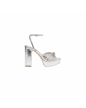 Loeffler Randall Rivka Leather Knot Platform Sandals - Metallic
