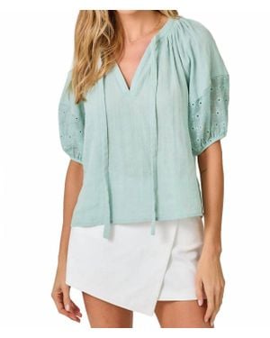 Mystree Front Tie Top - Blue