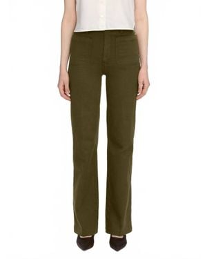 FRAME Refined Wide Leg Trouser - Green
