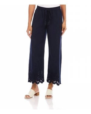 Karen Kane Scolloped Edge Pant - Blue