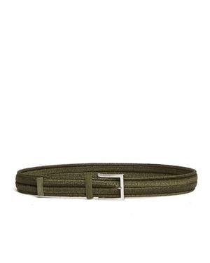 Orciani Rope Elast Woven Linen Belt - Green