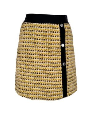 Maje Tweed Pattern Mini Skirt - Yellow