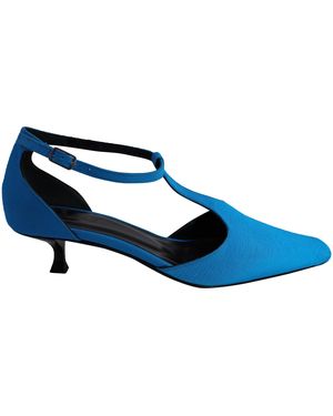 BY FAR Bella T-Strap Kitten Heels - Blue