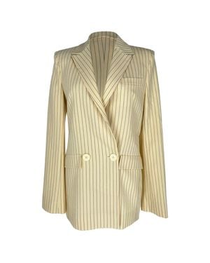 Galvan London Pinstripe Jacket - Natural
