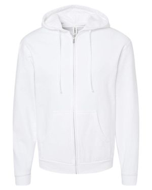 Tultex Full-Zip Hooded Sweatshirt - White