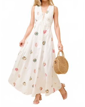 Blue B Seashell Embroidered Maxi Dress - Pink