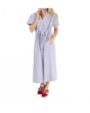 Holly Shae Design Bria Seersucker Maxi Dress - Blue
