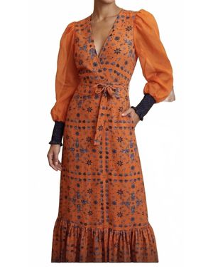 Jessie Western Pre-Loved Maxi Wrap Dress - Orange