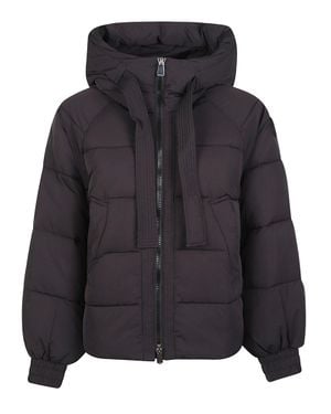 Pinko Dicentra Polyamide Geometric Quilted Down Jacket - Black