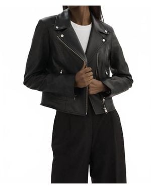 Lamarque Kelsey Leather Biker Jacket - Black