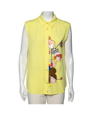 Love Moschino Printed Sleeveless Shirt - Yellow