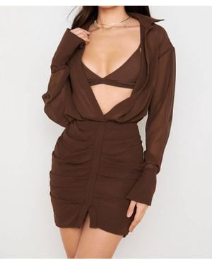 golden brown the label dress House of CB Gold Glitter Poof Mini Dress with Built in Corset (Small)  The  Thrifty Hippy