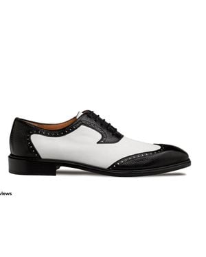 Mezlan Two-Tone Spectator Oxford Shoes - Black