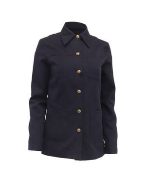Nili Lotan Marine Button-Down Jacket - Blue