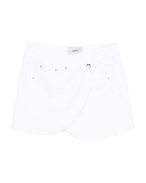 Coperni Asymmetrical Hem Mini Skirt With-Tone Studs - White