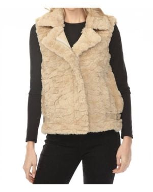 Metric Knits Metric Knit Faux Fur Zip Up Vest - Black