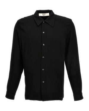 Séfr Long-Sleeve Casual Shirt With Classic Collar And Minimalist Design - Black