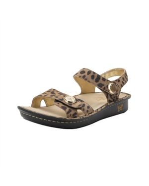 Alegria Adjustable Strap Sandals - Brown