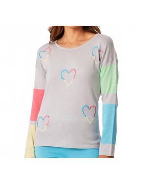 French Kyss Heart Scoop Neck Top - Gray
