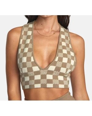 RVCA Fever Racerback Knitted Crop Top - Green