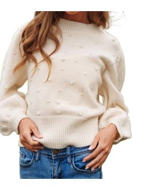 Davi & Dani Sweetest Together Pearl Sweater - Natural