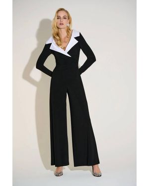 Joseph Ribkoff Collared Wide Leg Jumpsuit - Black