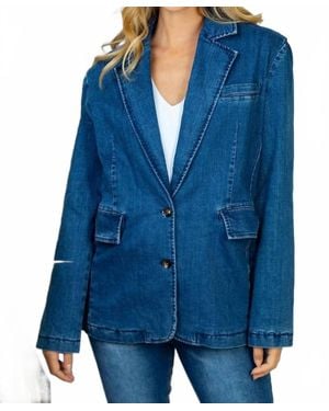 White Birch Denim Blazer - Blue