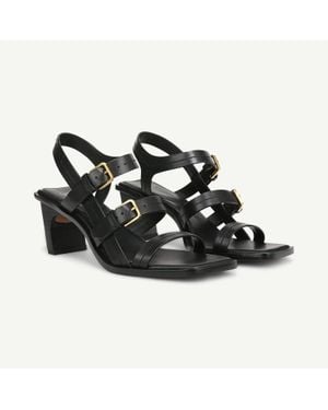 Franco Sarto Sarto Frances Sandals Leather Square Toe Hawk2372 - Black