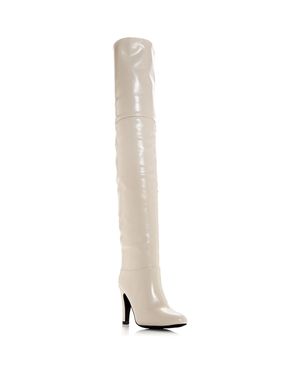 Jeffrey Campbell Solid Faux Leather Over-The-Knee Boots - White