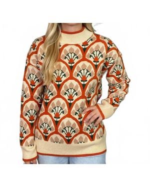 Jodifil Boho Floral Sweater - Brown