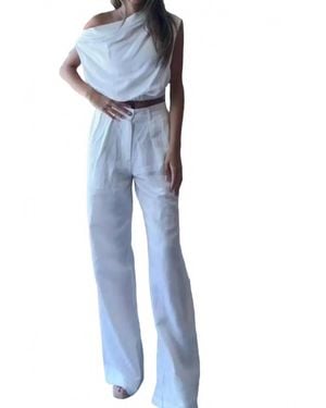 Elan Wide Leg Pleated Pants - Blue