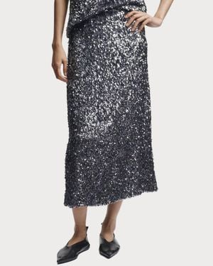 Saint Art Nylah Teardrop Midi Skirt - Metallic