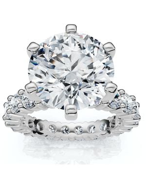 Pompeii3 Certified 5 1/2Ct Diamond Eternity Engagement Ring 14K Lab Grown - Metallic