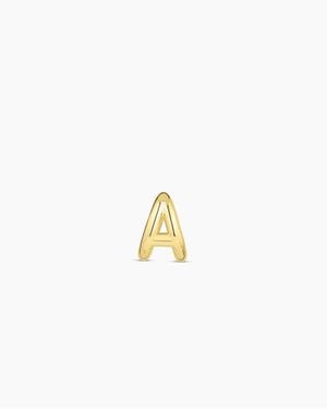 Gorjana Alphabet A Single Huggie Earrings - White