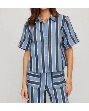 Fifteen Twenty Kay Cuffed Sleeve Shirt - Blue