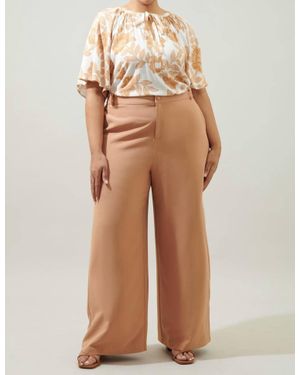 Sugarlips Belted Wide Leg Pants - Natural