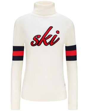 Perfect Moment Cream Neve Patterned Intarsia Merino Wool Sweater - White