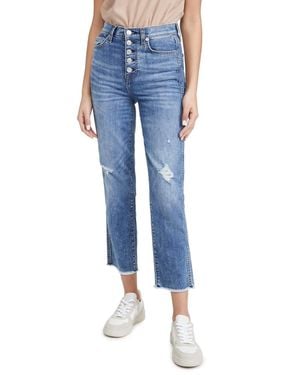 7 For All Mankind Cropped Straight Leg Jeans - Blue