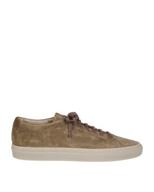 Common Projects Achilles Premium Minimalist Suede Low-Top Sneakers - Brown